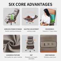 Chaise de bureau ergonomique moderne, chaise de direction de qualité supérieure en PU, inclinable manuellement, surdimensionnée, pour usage professionnel