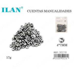 Perline con Lettere Ilan 4x7mm Argento e Nero per Lavori Artigianali - Product Image 3