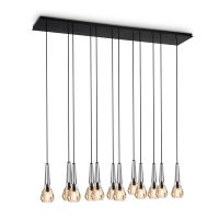 Lámpara Colgante Lineal Minimalista XZ, LED Moderna de Latón Negro, Lámpara de Techo para Isla de Cocina, Comedor, Oficina, Bar