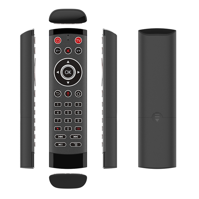 New T1 Pro 3-Gyro 29-Key 2.4GHz Wireless Voice Remote Control for Android TV Box with Learning Code (Supports Windows/Mac/Linux)