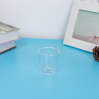 Tasse à thé en verre borosilicate de haute qualité avec fond transparent et motif montagne enneigée personnalisé