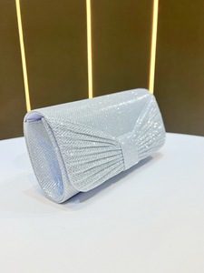 European and American Fashion Evening Bag Ruched <b>Bow</b> Small Square Bag, Party Clutch Crossbody Bag for Women - Product Image 1