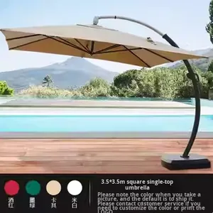 Sombrilla de Jardín Grande con Base Curva de Aleación de Aluminio, Diseño Versátil, Muebles de Exterior de Lujo <span class=keywords><strong>para</strong></span> Playa, Rotación - Product Image 6