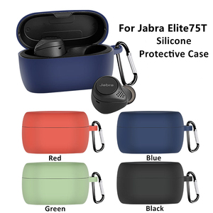 Vente en gros d'étui de protection pour écouteurs en silicone souple de haute qualité pour <span class=keywords><strong>Jabra</strong></span> Elite 75T avec crochet - Product Image 2