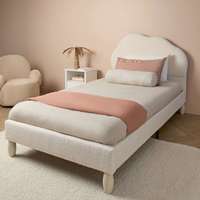 Lit d'enfant rembourré en forme de nuage mignon avec tête de lit rembourrée douce pour la chambre des filles