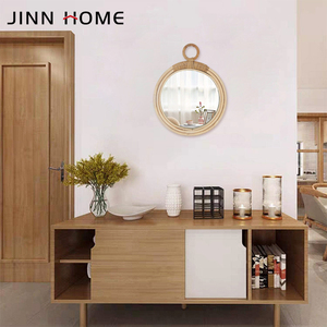 <span class=keywords><strong>Vintage</strong></span> rustico rotondo in legno appeso a parete Art specchio <span class=keywords><strong>cornice</strong></span> in legno rettangolare specchio da pavimento per la decorazione della cucina - Product Image 6