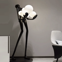 Lampe sur pied sculpturale abstraite en forme de figure humaine, ornement artistique pour salon, escalier, salon de beauté, hall d'hôtel, décoration intégrée