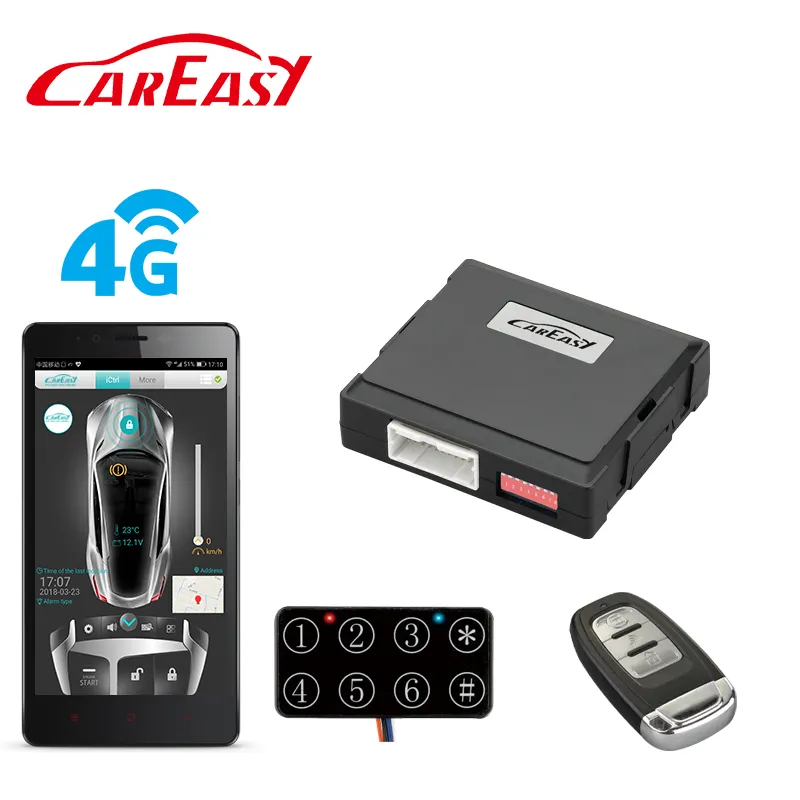 4G GPS/GSM smartphone APP PKE coche alarma control remoto sistema de arranque para coche con OEM (original) de llave inteligente empujón