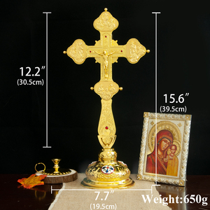 Премиум продажа Позолоченный православный христианский церковный крест Распятие религиозные аксессуары церковное украшение распятие отца - Product Image 6