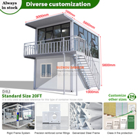 Villa Modulaire de Luxe à 2 Étages avec Murs en Verre, Maison Préfabriquée, ADU, Granny Pod, Maison Kontena, Casas Contenedor