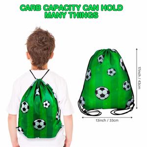 Custom Soccer <b>Drawstring</b> Bag <b>Backpacks</b> for Birthday Parties Bag White Cotton Eco <b>Drawstring</b> Bag - Product Image 2
