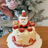 En Stock, Adornos Comestibles para Pasteles Navideños 3D Hechos a Mano, No Tóxicos, Aptos para Alimentos, con Certificación Halal, Figuras de Azúcar Comestibles para Decoración Navideña