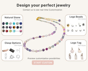 Collier en perles de fluorite naturelle, perles carrées de 4 mm, bijoux en cristal de guérison pour les promotions de la fête des mères - Product Image 2