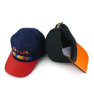 หมวกแก็ปเบสบอลปักดิ้นได้6แผง,หมวกแก็ปปรับได้ทำจากผ้าฝ้าย100% ทอแบบอเมริกันซิตี้ซานฟรานซิสโกไจแอนต์