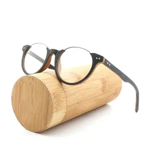 Gafas de sol de acetato 2022 para hombres y mujeres, montura de lector de miopía, gafas de madera con lentes transparentes