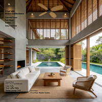 Plan de Casa de Dos Pisos y 3 Dormitorios Estilo Moderno del Sudeste Asiático, Renderizado en 3D, Soluciones de Materiales, Diseño de Proyecto Integral