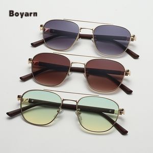 Nouvelles lunettes de soleil de créateur vintage tendance HK-Boyarn personnalisées, unisexes, monture en PC, protection UV400, modèle HKBY22033 - Product Image 5