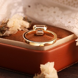 Bague en diamant taille émeraude la plus vendue, plaquée or 14 carats, bijoux de mode pour femmes, pour un usage quotidien et spécial, disponible au prix d'exportation - Product Image 2