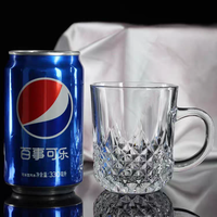Mug en verre épais de style vintage gaufré pour jus, soda, bière, idéal pour les fêtes, bars, hôtels et restaurants - Vente en gros