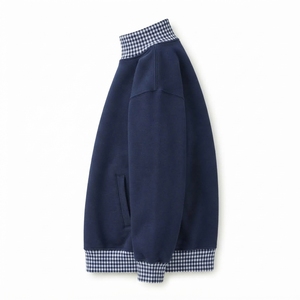 Sudadera extragrande para mujer OEM con ribete de guinga, hombros caídos, manga larga, 100% algodón, estilo otoñal para mujer - Product Image 5