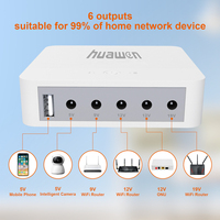 Huawen 203 Baterai Lithium Fase Tunggal Baru 13200mAh 5V/9V/12V/19V Output DC Mini UPS WiFi Router Modem CCTV ONU Switch