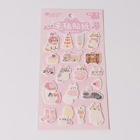 Vigreat - Hoja de Pegatinas de Fieltro con Diseño de Gato Kawaii, Pegatinas Adhesivas Bonitas para Cuadernos, Laptops y Botellas, Calcomanías de Fieltro en Relieve 3D