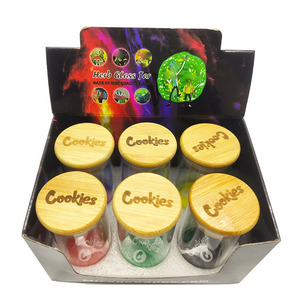 New Design Herb Glass Jar Printed Cookies Runtz Backwoods Glass Air Tight Storage Jar tobacco accessories