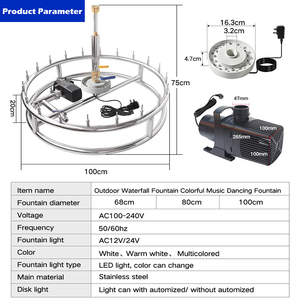 Maßgefertigter Moderner Edelstahl-Wasserbrunnen mit LED-Beleuchtung und Musiksteuerung für Gartendekoration - Wunderschöne Tanzende Musikinspirierte Wasserfontäne - Product Image 3