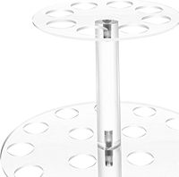 Support à cônes de crème glacée en acrylique PMMA transparent à 2 niveaux et 24 trous, épaisseur 3 mm, pour mariages, fêtes, buffets