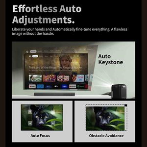 Vidéoprojecteur portable Wupro au design tendance, 1080p, compatible 4K, 200 lumens ISO, mini projecteur intelligent Google TV LCD portable - Product Image 3