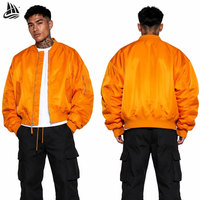 Blouson Bomber Homme Luxe Personnalisé en Satin, Coupe Oversize, Style Streetwear, Veste de Vol MA-1, Coupe-Vent en Nylon Lourd – Fabricant