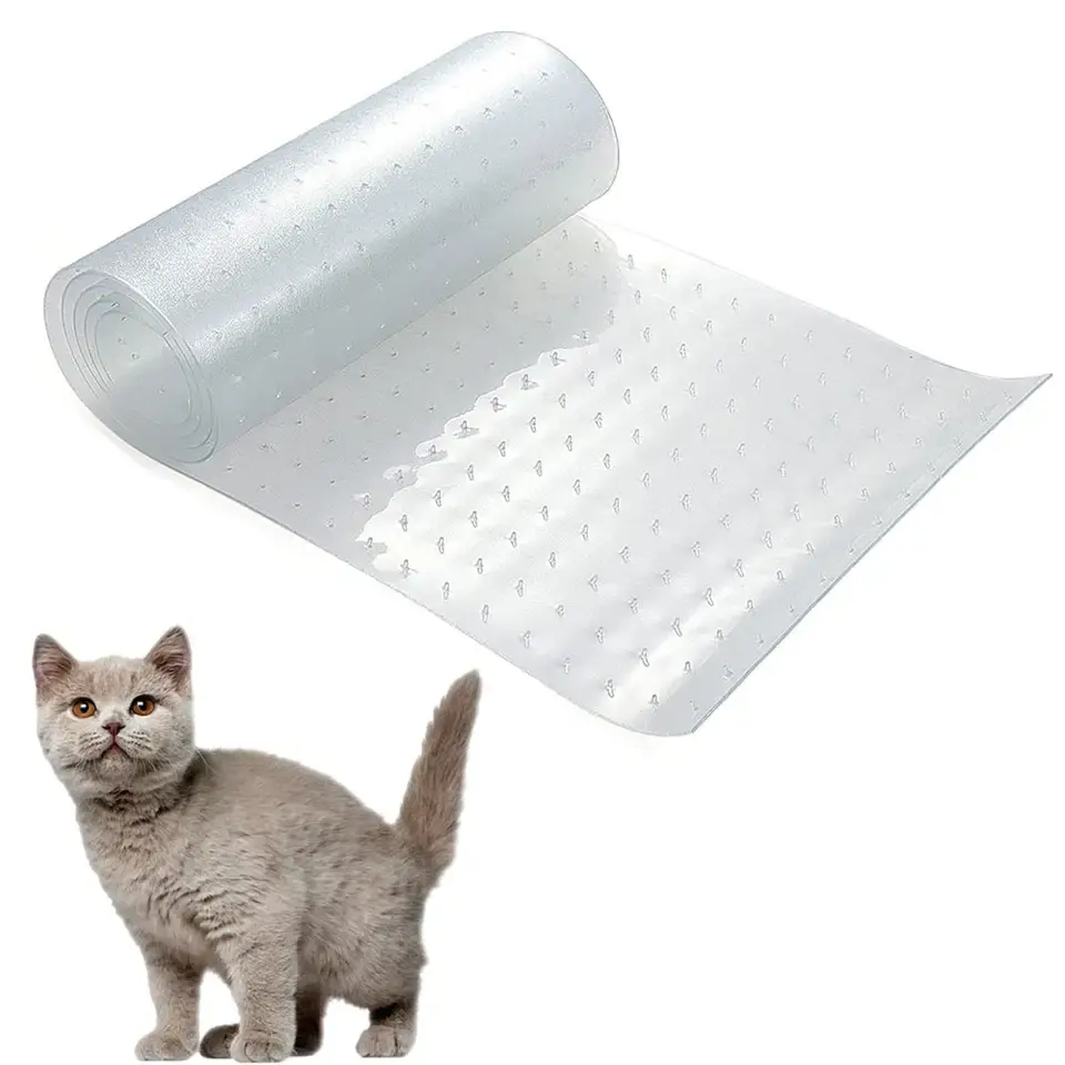 Kedi halı koruyucu, halı için ağır plastik evcil Scratch stoper, kesmek kolay
