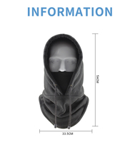 Cagoule d'hiver en polaire Masque intégral pour moto Cyclisme Capuche thermique Bouclier Chapeau de sport Ski Bicyclette Snowboard