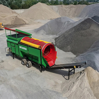 Crible rotatif mobile robuste MTS2050 pour sable et agrégats, capacité 9,3 tonnes, pour criblage de terre de surface, compost, sable et gravier