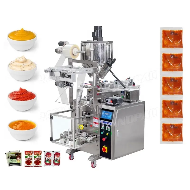 Automatic Of Honey Sauce Liquid In Sachets Filling Sealing Packaging Packing Machine