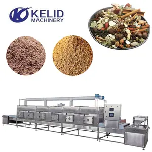 Tunnel Conveyor Belt Microwave Mint Leaf Tea Powder Spice Drying and Sterilization Machine