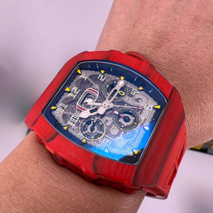 <span class=keywords><strong>Montre</strong></span> mécanique tendance 2026 Km1103 avec boîtier tonneau, cadran à aiguilles, calendrier, bracelet en fibre de carbone Ntpt, bracelet en caoutchouc pour homme - Product Image 1