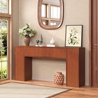 Console de Rangement à 2 Tiroirs, Design Fluted Style Ferme, Plateau en Bois Composite, Durable et Écologique, Idéale pour Chambre, Villa, Hôtel, Entrée, Couloir