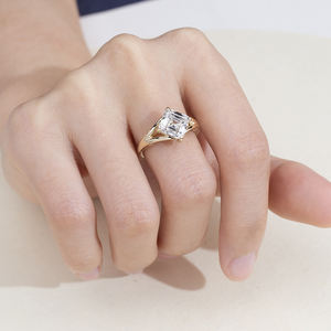 Anillo de Diamantes Asscher de Moda de 10K, Joyería Messi MSR-2041, para Mujer - Product Image 5