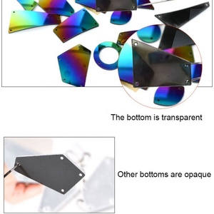 Nouveaux strass fantaisie arc-en-ciel à coudre avec trous Oleeya, en acrylique à dos plat, finition miroir, pour couture DIY - Product Image 3