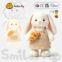 Juguete de Peluche Conejito con Delantal Personalizado |   Tela Segura y No Tóxica |   Certificado CE y UKCA |   Muñeco de Peluche Personalizable