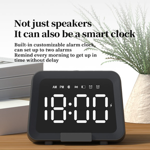 Reloj Despertador Digital LED con Altavoz, Luz Nocturna RGB, Pantalla Grande, <span class=keywords><strong>Alarma</strong></span> Doble, Diseño con Soporte para Teléfono y Bolígrafo - Product Image 5