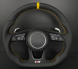 <span class=keywords><strong>Volant</strong></span> sport en cuir personnalisé <span class=keywords><strong>S</strong></span> <span class=keywords><strong>Line</strong></span> à fond plat pour <span class=keywords><strong>Audi</strong></span> A3/A4/A5/A6/Q3/Q5/A8/R8/A7 RS <span class=keywords><strong>S</strong></span> Series avec palettes de changement de vitesse - Product Image 1