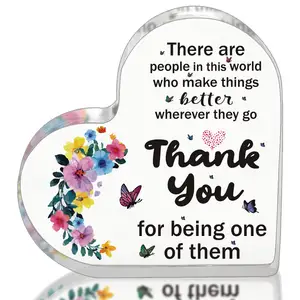 Factory wholesale Acrylic Thank You Gifts for Women Grateful Gifts Acrylic heart brick