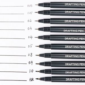 Ensemble de 11 stylos manga à pointes fines, encre noire, feutres fins pour le dessin, la calligraphie, le croquis et le traçage - Product Image 3