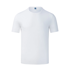 Venta al por mayor de fábrica Camiseta de secado rápido Verano Transpirable Cuello redondo Top Color sólido Deportes Hombres y mujeres Personalizado - Product Image 2