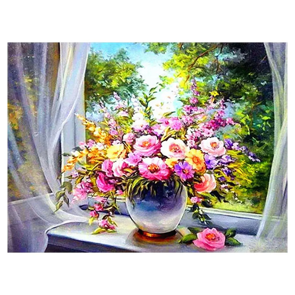 Wholesale Cross Stitch Kits Embroidery Flower painting style Home Decoration Mosaic Painting Dropshipping DIY Cross Stitch 11CT
