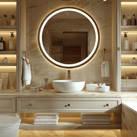 Miroir de salon mural commercial Miroir mural rétro-éclairé Miroir de salle de bain led intelligent avec écran tactile