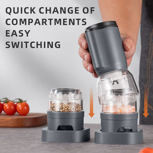 Nouveau moulin à poivre électrique rechargeable, moulin à sel et à poivre automatique avec 2 à 6 récipients pour la cuisine et la maison - Product Image 6