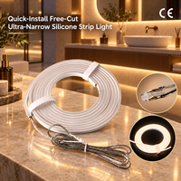 Bande lumineuse LED néon en silicone 24V, flexible et découpable, pour éclairage sous armoire de cuisine, armoire, FREE0408-25